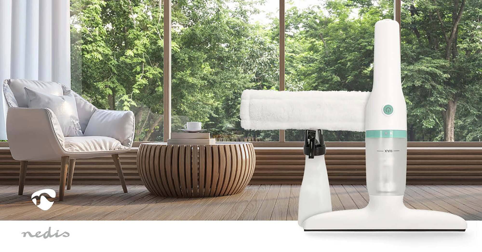 Nedis Akku-Fenstersauger grün weiß Kunststoff B/H/L: ca. 8,7x30,9x22,5 cm