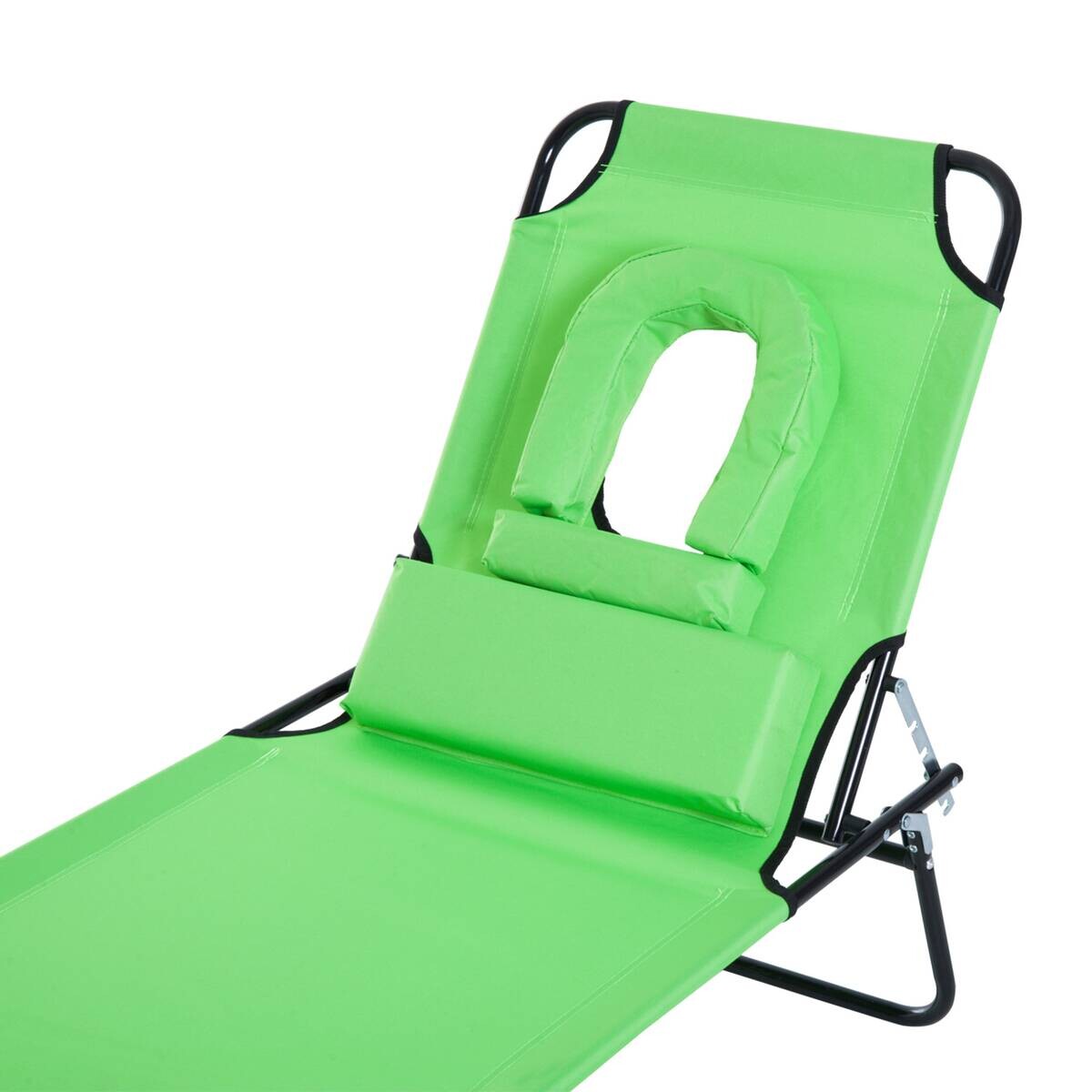Outsunny Sonnenliege grün Polyester B/H/L: ca. 58x36x187 cm