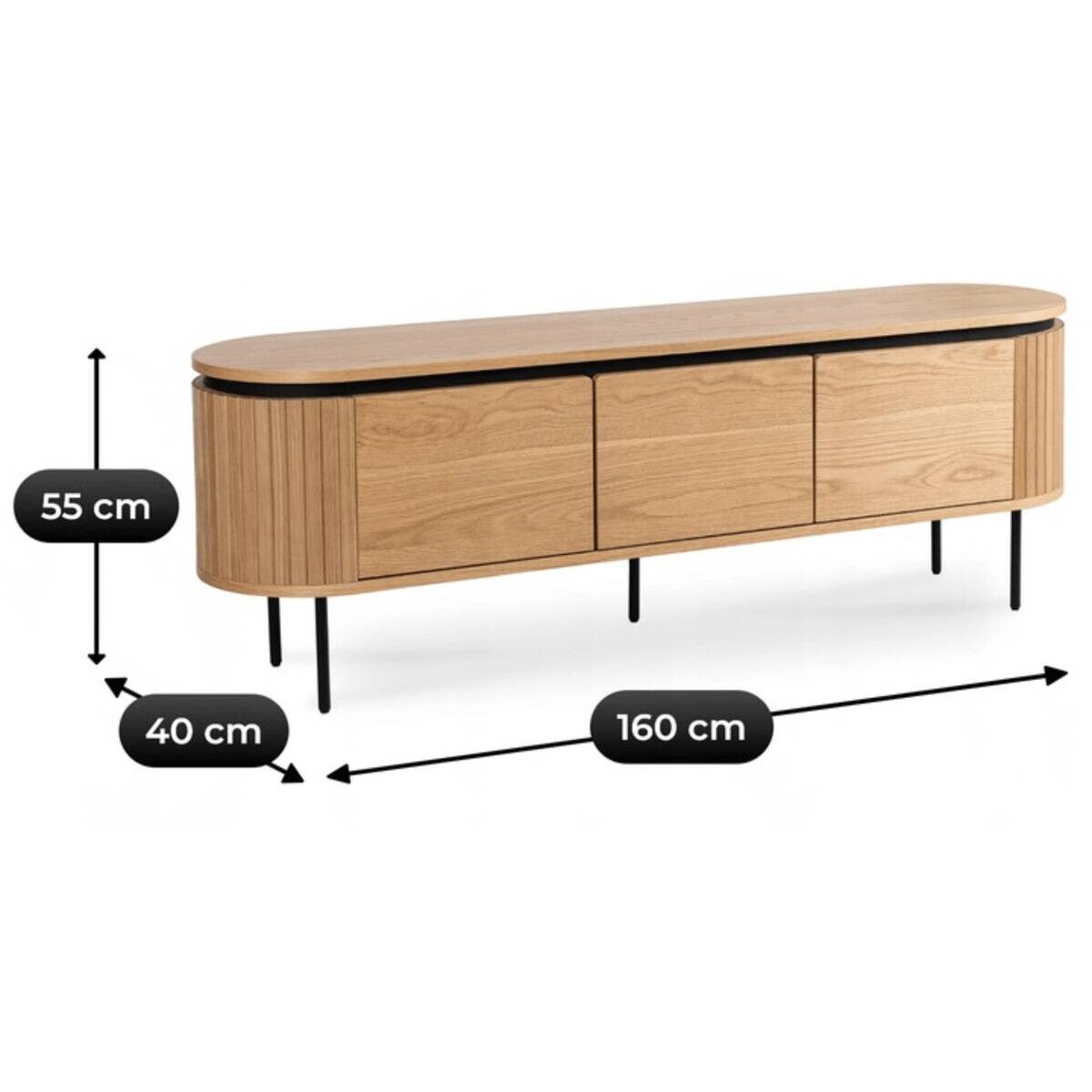 Lowboard ALBERI Eiche Sonoma Nachbildung B/H/T: ca. 160x55x40 cm