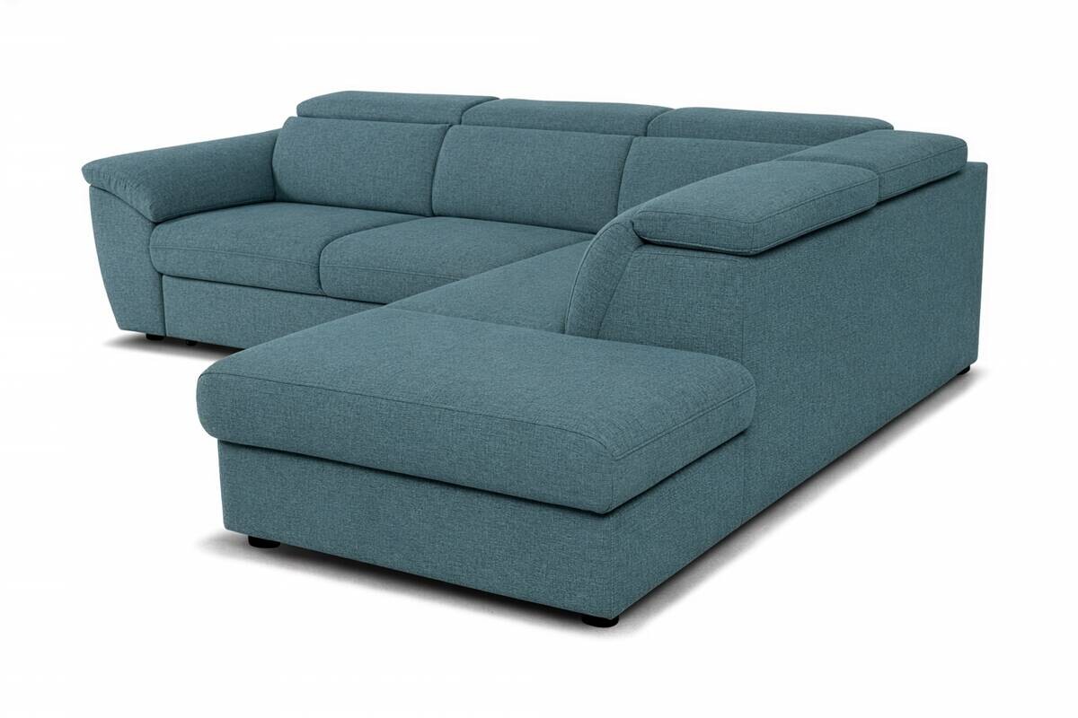 Ecksofa mit Bettfunktion und Bettkasten petrol Flachgewebe B/H/T: ca. 280x108x235 cm