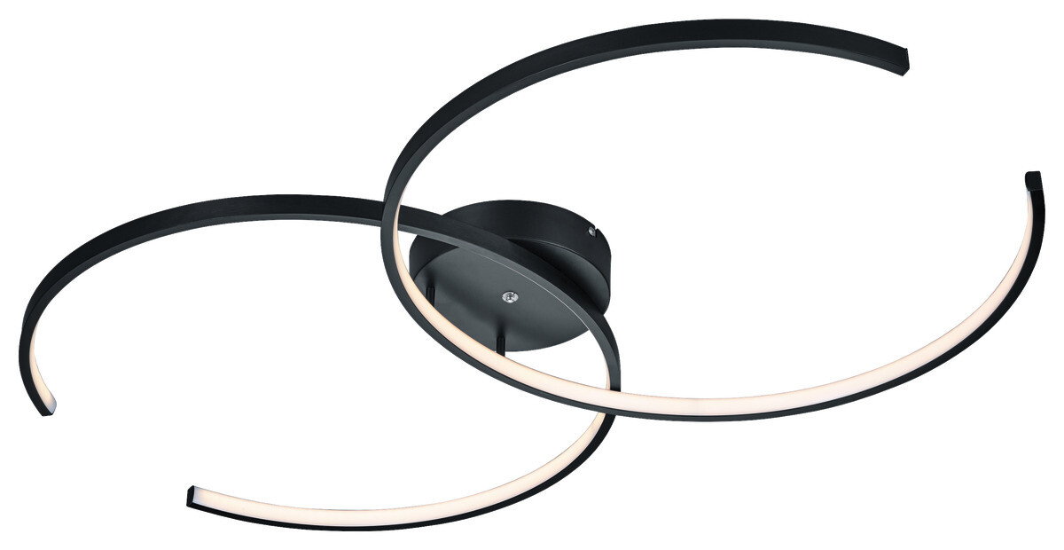 TRIO Deckenleuchte Citizen schwarz Metall B/H/T: ca. 94x8x55 cm 2 Brennstellen