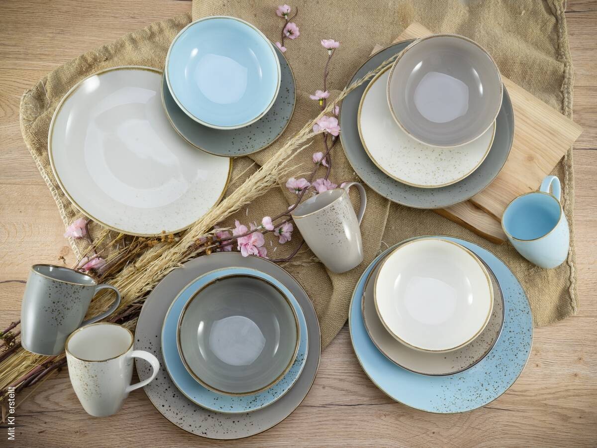 CreaTable Kombiservice Nature Scandinavia multicolor Keramik 16 tlg.