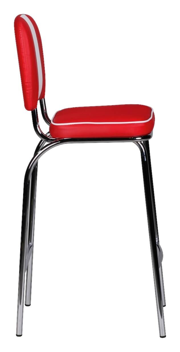 Barhocker rot weiß Kunstleder Stoff B/H/T: ca. 40x110x38 cm