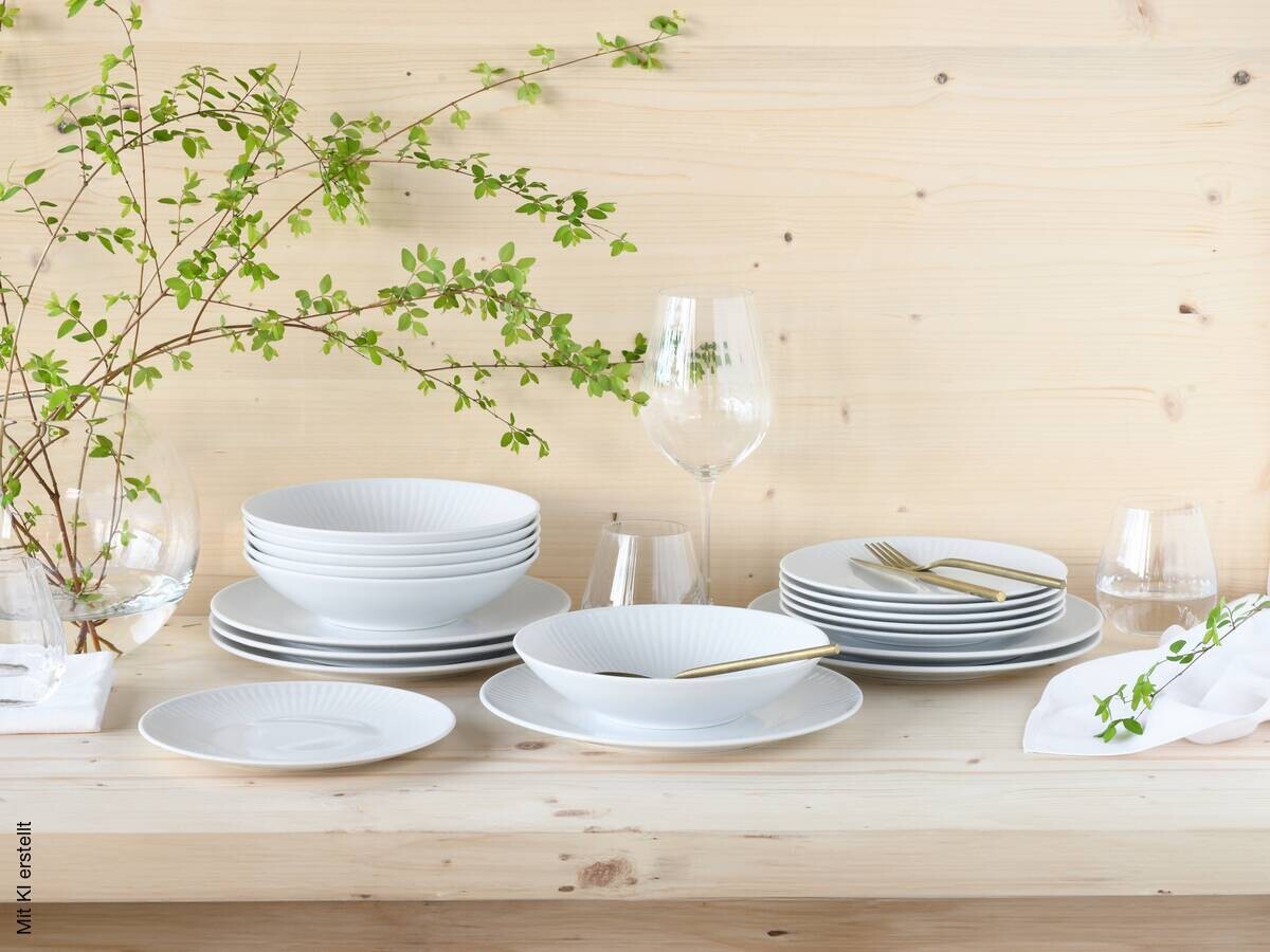 CreaTable Teller-Set Valencia weiß Porzellan