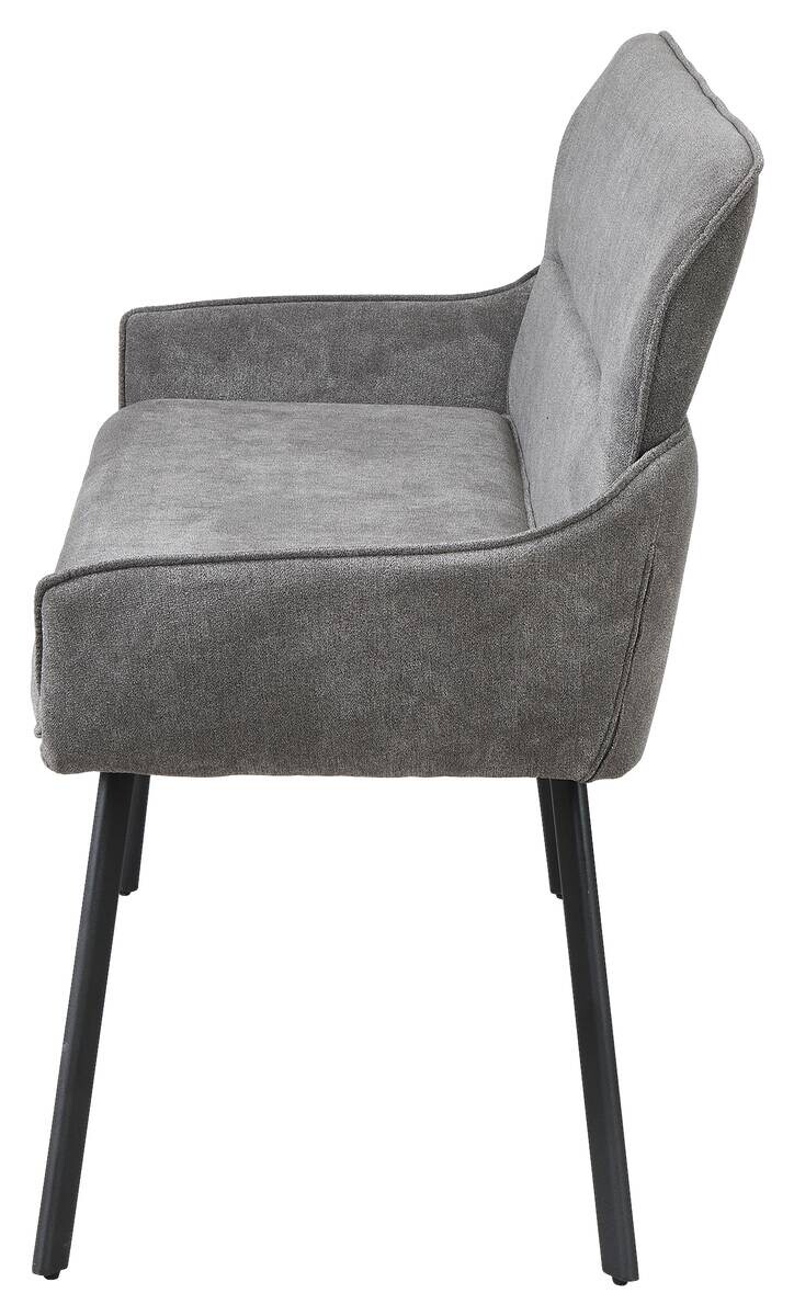 Sitzbank RICO schwarz grau Metall Stoff B/H/T: ca. 160x90x62 cm