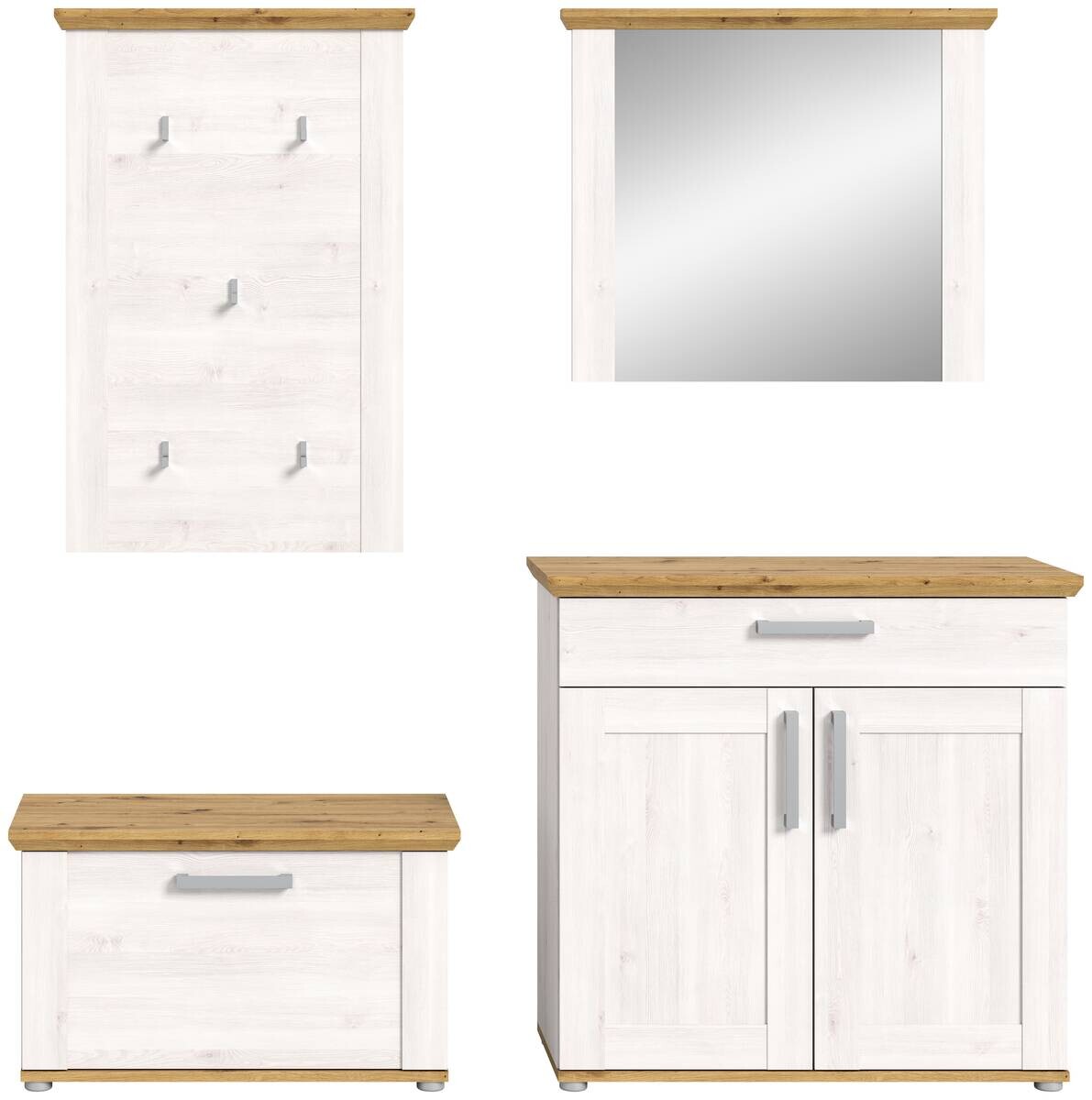 Garderobe Verona Sibiu Lärche Nachbildung Eiche Artisan Nachbildung B/H/T: ca. 190x196x39 cm