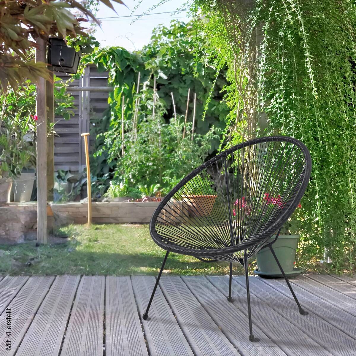 POCOline Gartenstuhl Acapulco schwarz Stahlrohr B/H/L: ca. 73x84x76 cm