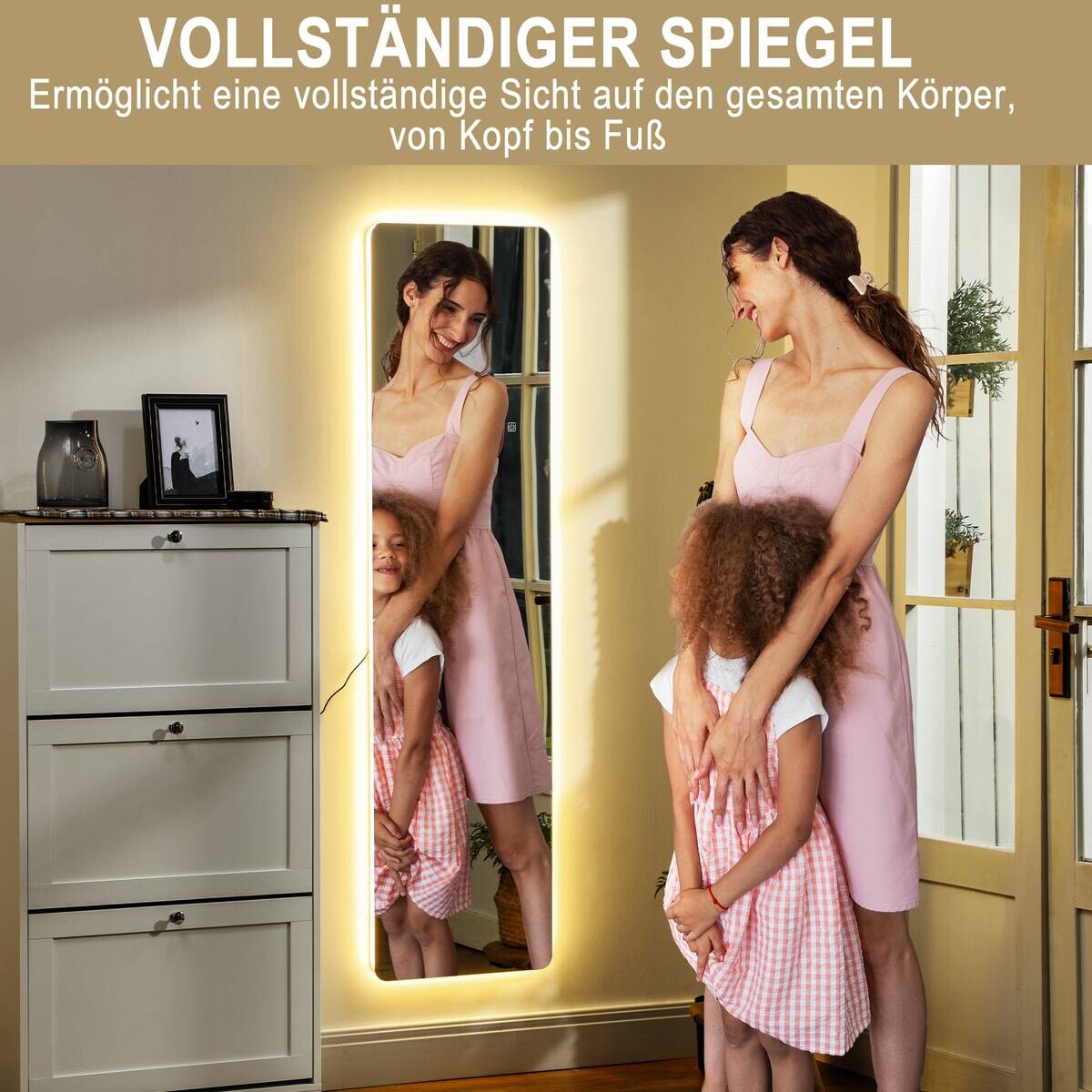 HOMCOM LED-Spiegel transparent B/H/L: ca. 3x150x40 cm