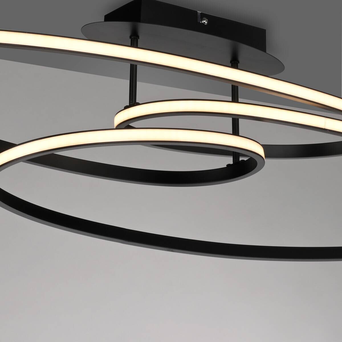 Just Light LED-Deckenleuchte Lumaca schwarz B/H/L: ca. 30,5x22,5x81 cm