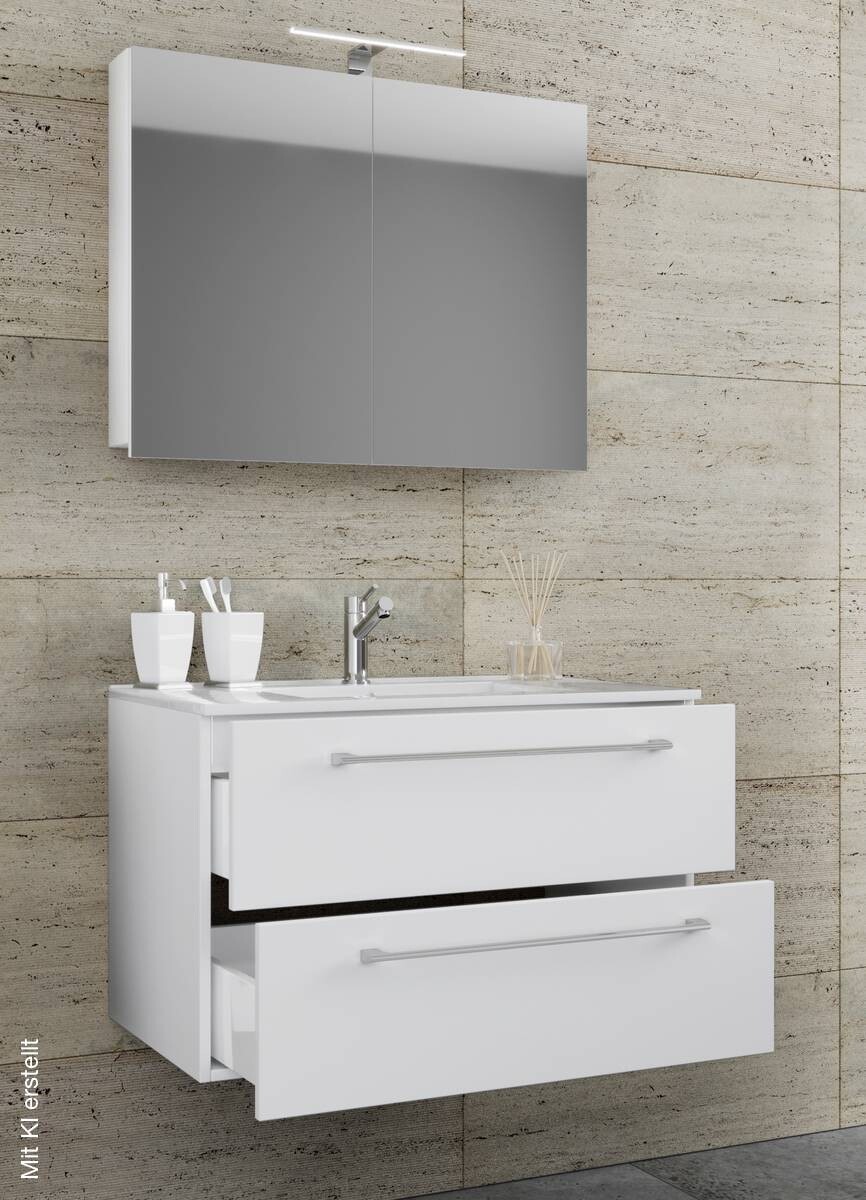 Waschplatz 3tlg-Badinos weiß B/H/T: ca. 80x50x46 cm