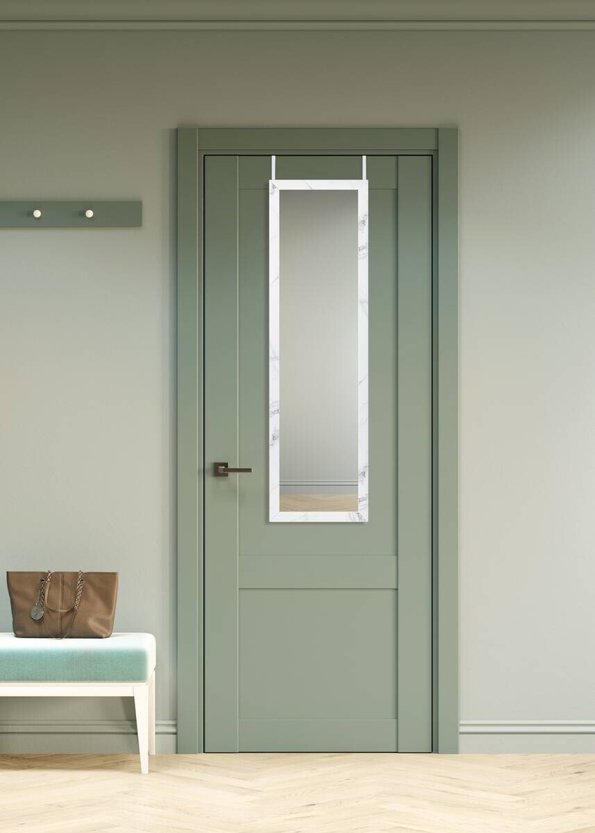 Türhängespiegel Babsy weiß Marmor B/H/T: ca. 37x127x2 cm