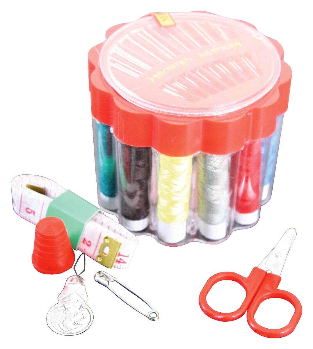 Axentia Nähgarnbox transparent Kunststoff B/H/L: ca. 8x6,5x8 cm