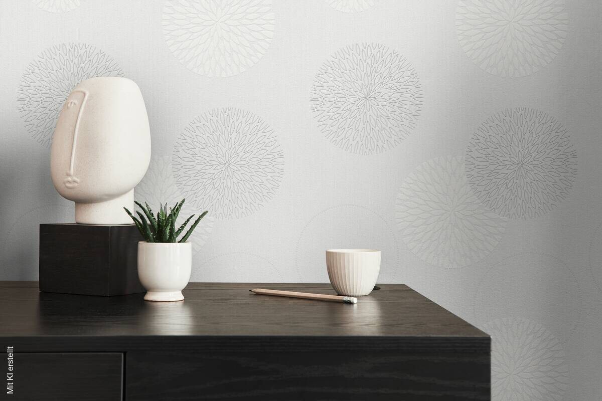 A.S.Creation Vliestapete Black & White Punkte creme B/L: ca. 53x1005 cm