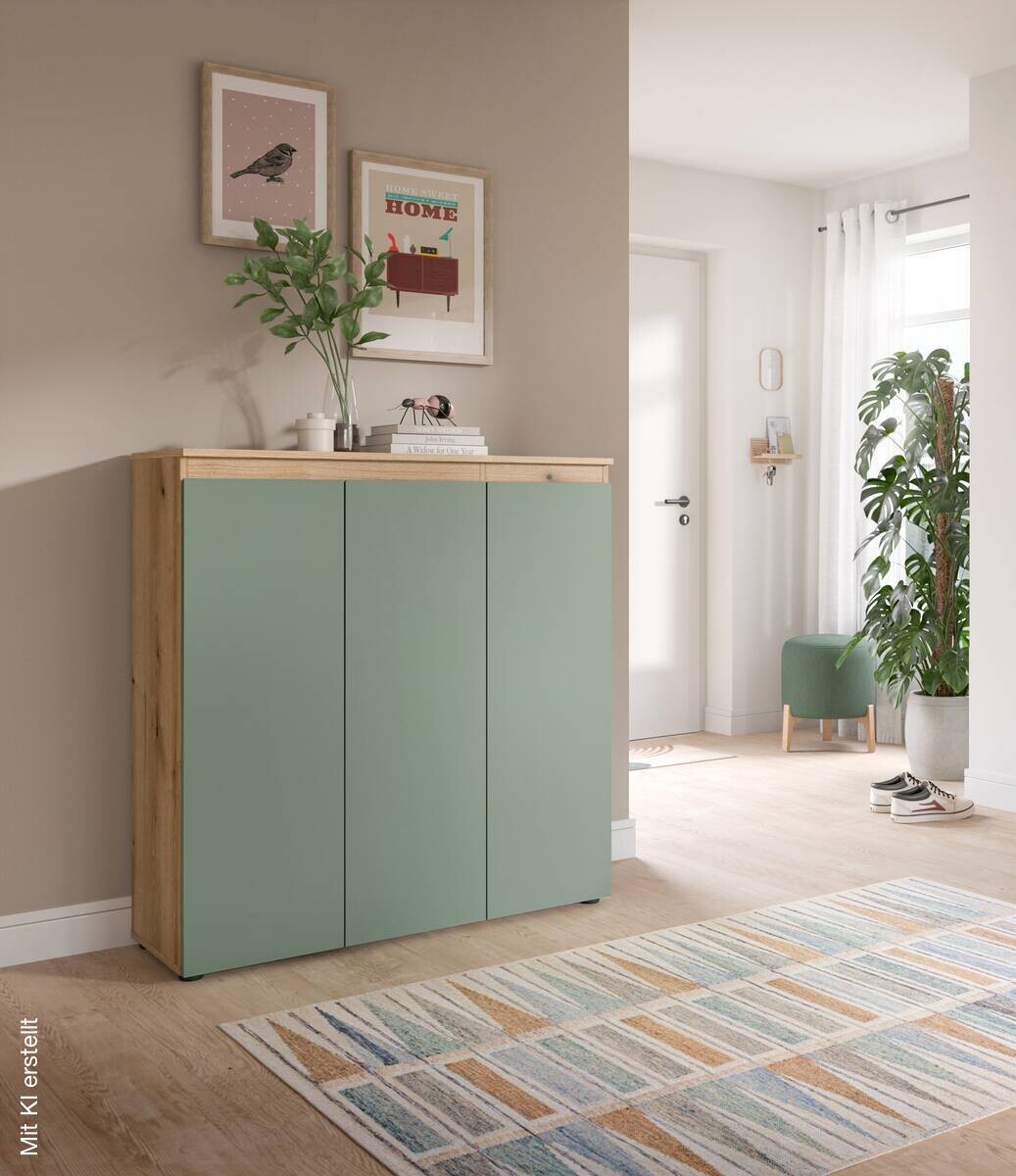 Schrank SCARPA Evoke Oak Nachbildung grün B/H/T: ca. 105x111x37 cm