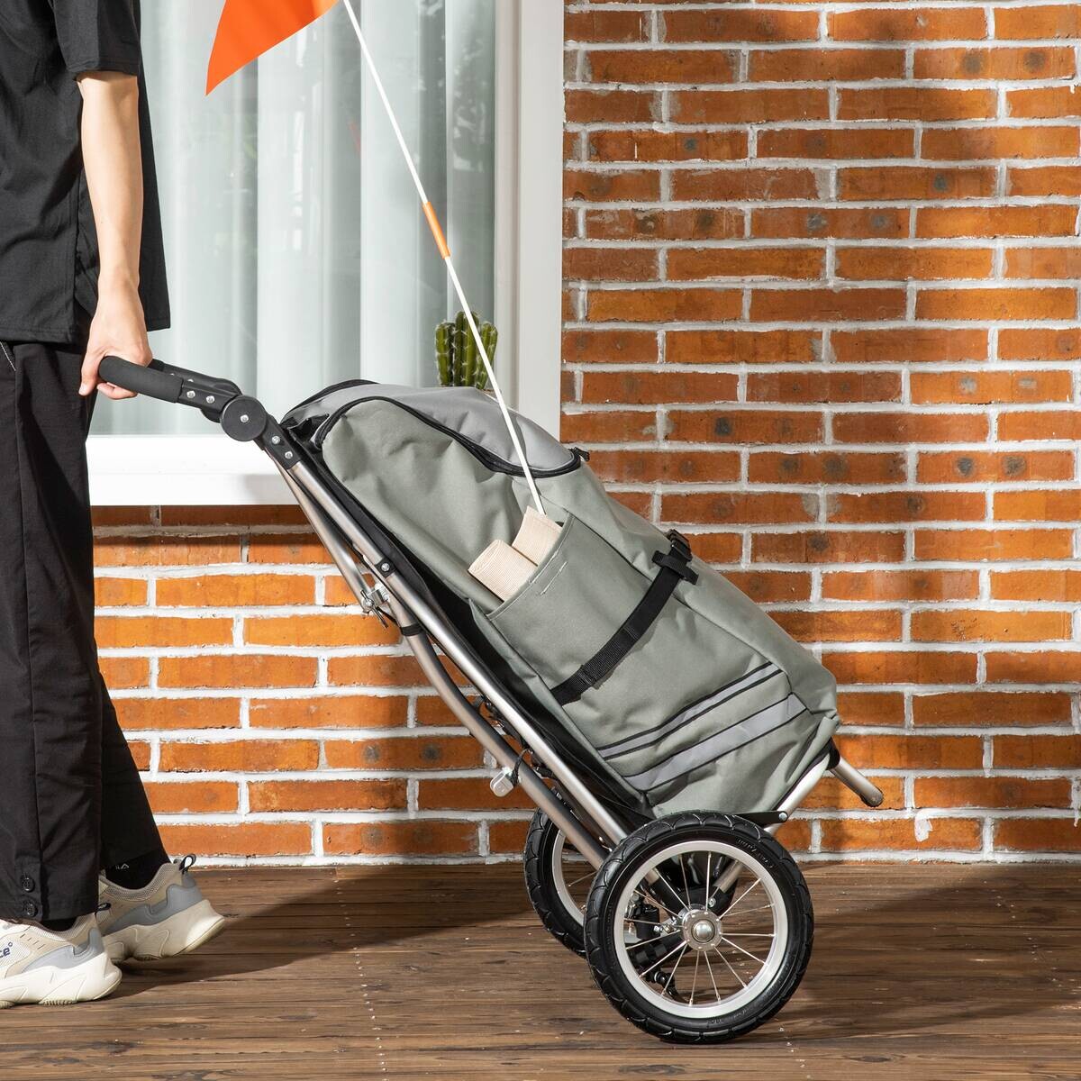 HOMCOM Fahrradanhänger silber silber B/H/L: ca. 43x53x110 cm