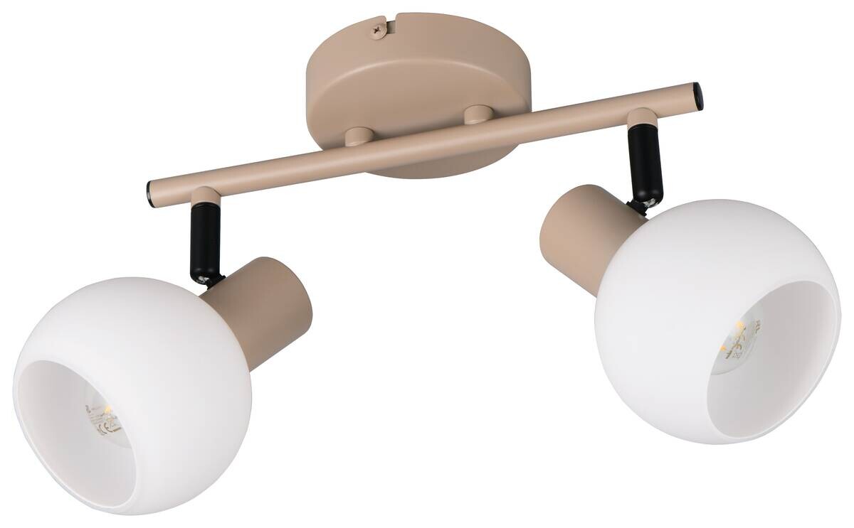 Reality Spot 2-flg. Boba beige Metall B/H/L: ca. 25x18,5x10 cm E14 2 Brennstellen