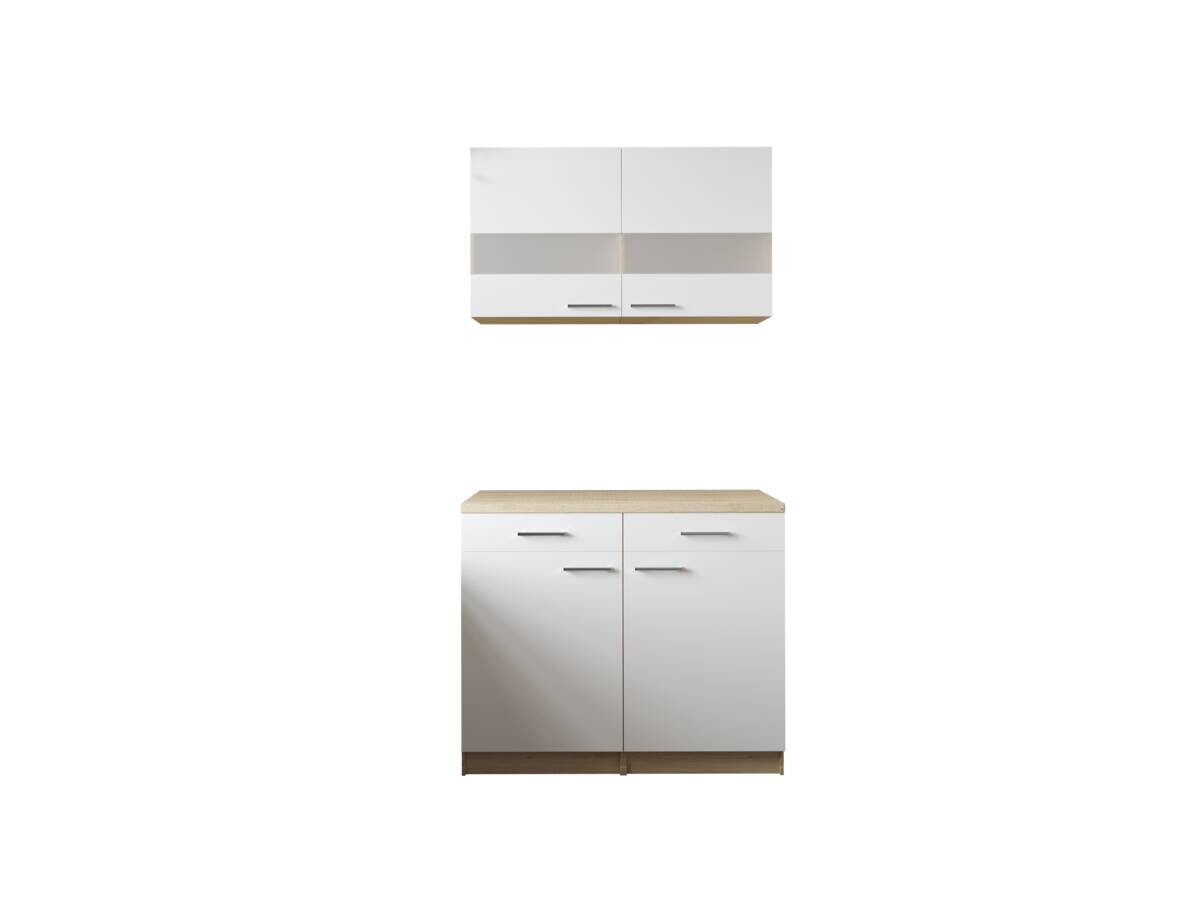 Anbauküchen-Set Merle weiß B/H/T: ca. 100x200x60 cm
