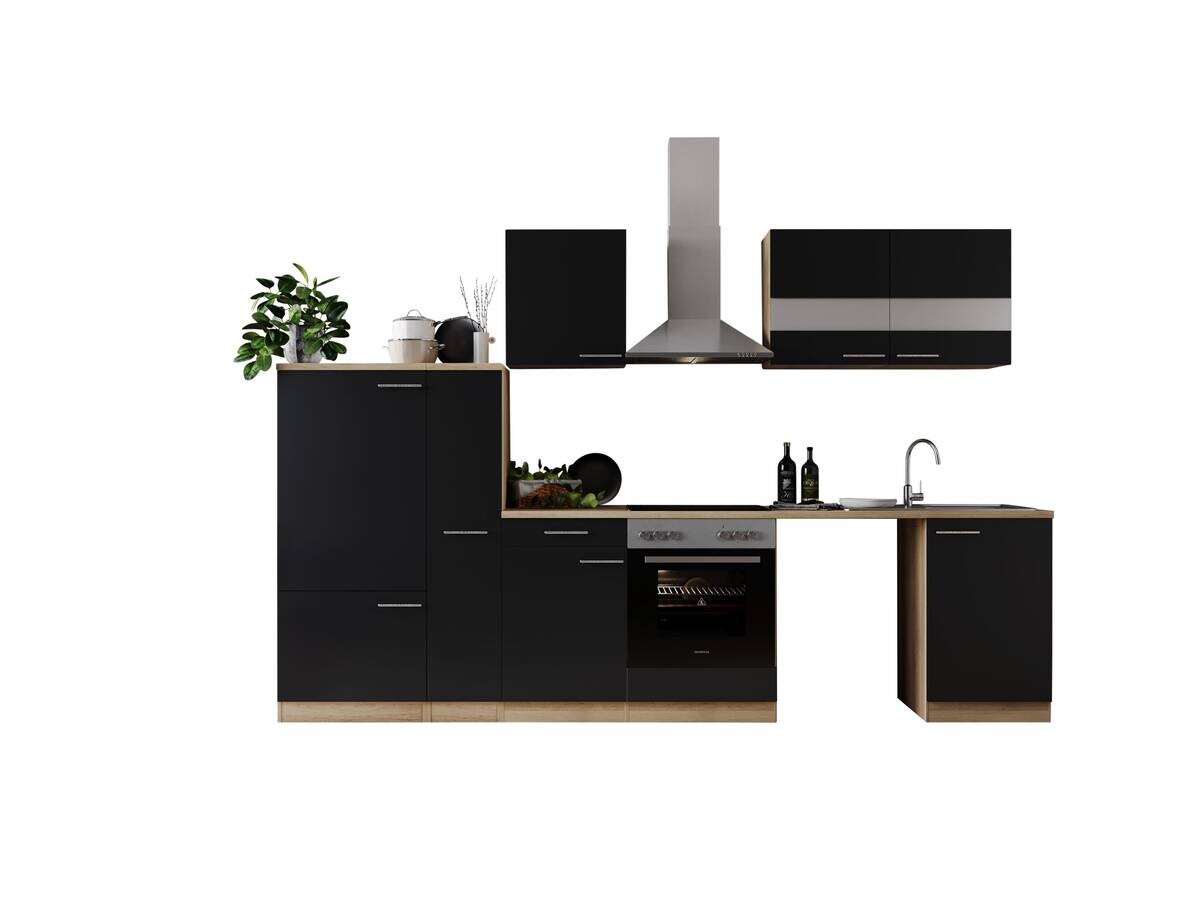 Respekta Küchenblock Merle schwarz B/H/T: ca. 310x200x60 cm