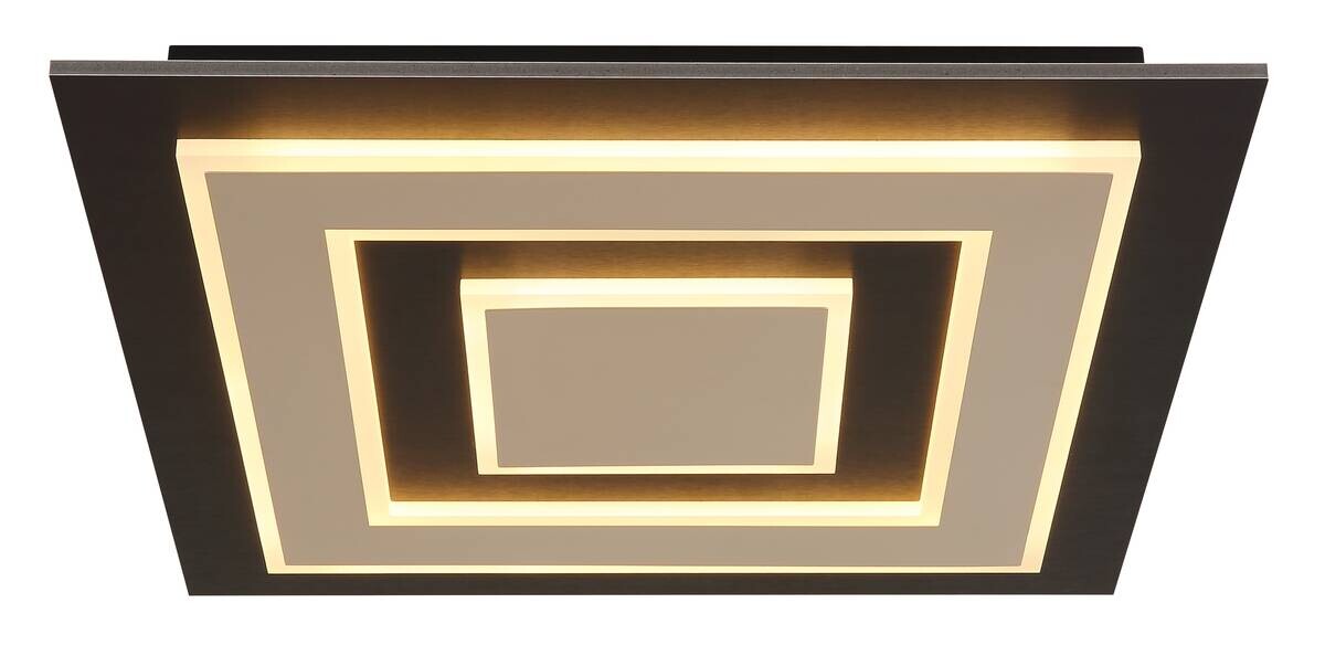GLOBO Deckenleuchte dunkelbraun mattschwarz MDF Metall B/H/L: ca. 48x5,2x48 cm 1 Brennstellen