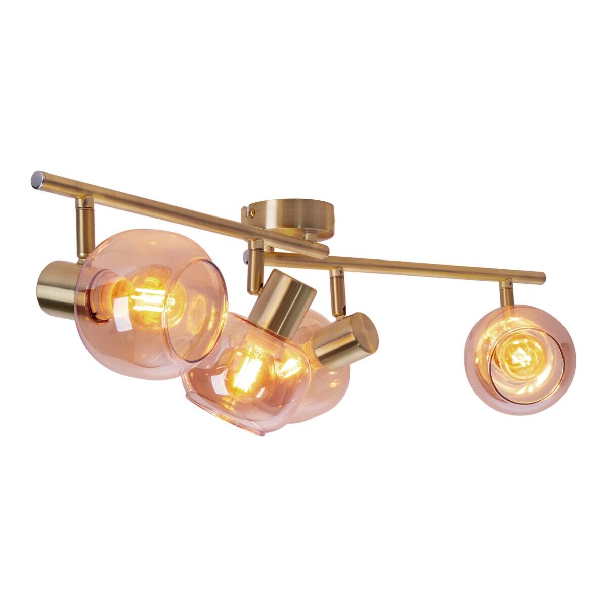 Näve Leuchten Spot gold Glas Metall B/H/T: ca. 80x20x10 cm E14 4 Brennstellen