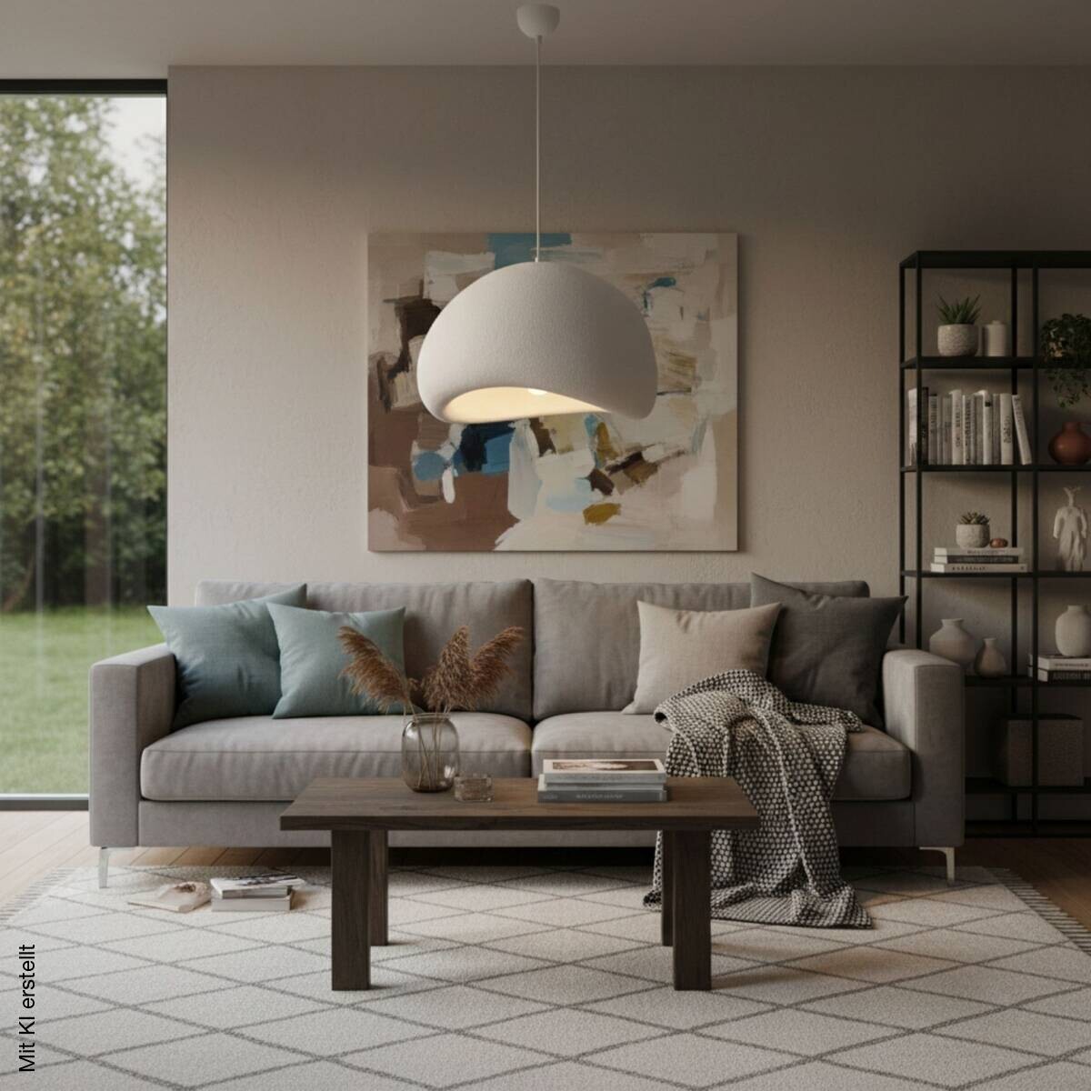 Opviq Pendelleuchte weiß B/H/T: ca. 50x116x44 cm E27 1 Brennstellen