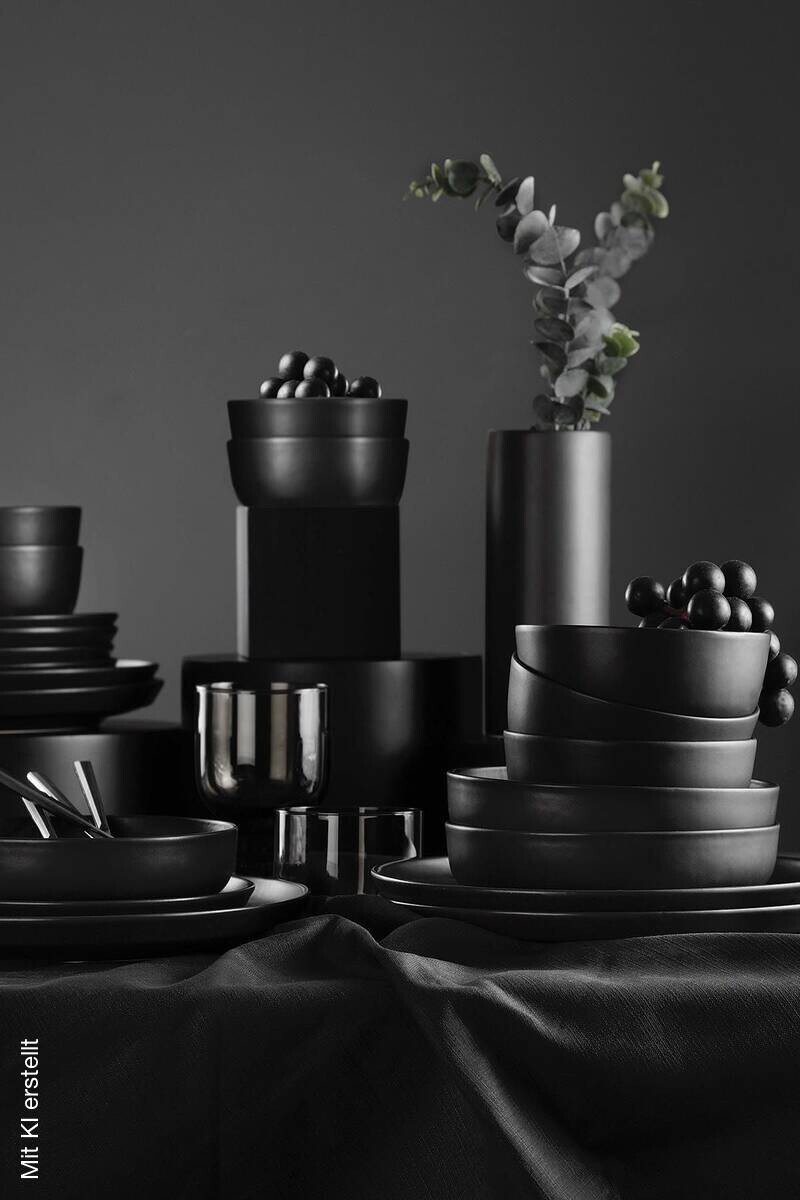 Hermia Concept Kombiservice schwarz Porzellan 18 tlg.