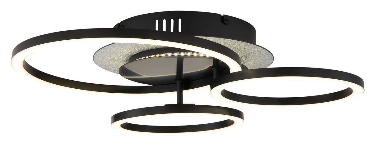 GLOBO Deckenventilator schwarz Metall Edelstahl Kunststoff B/H/L: ca. 13x40,5x32 cm