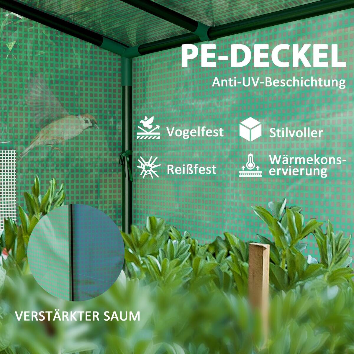 Outsunny Gewächshaus B/H/T/L: ca. 76x170x76x200 cm grün