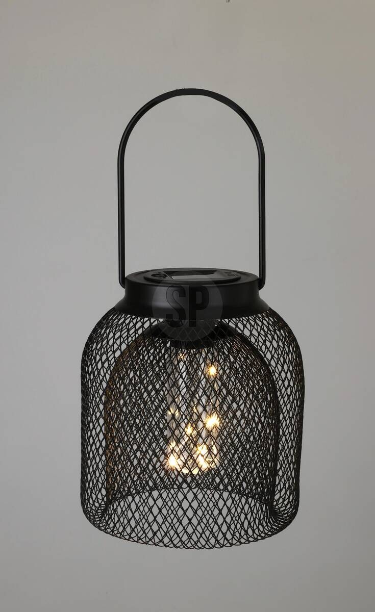 Solarlaterne schwarz Metall B/H/L: ca. 16,5x16,5x20,5 cm