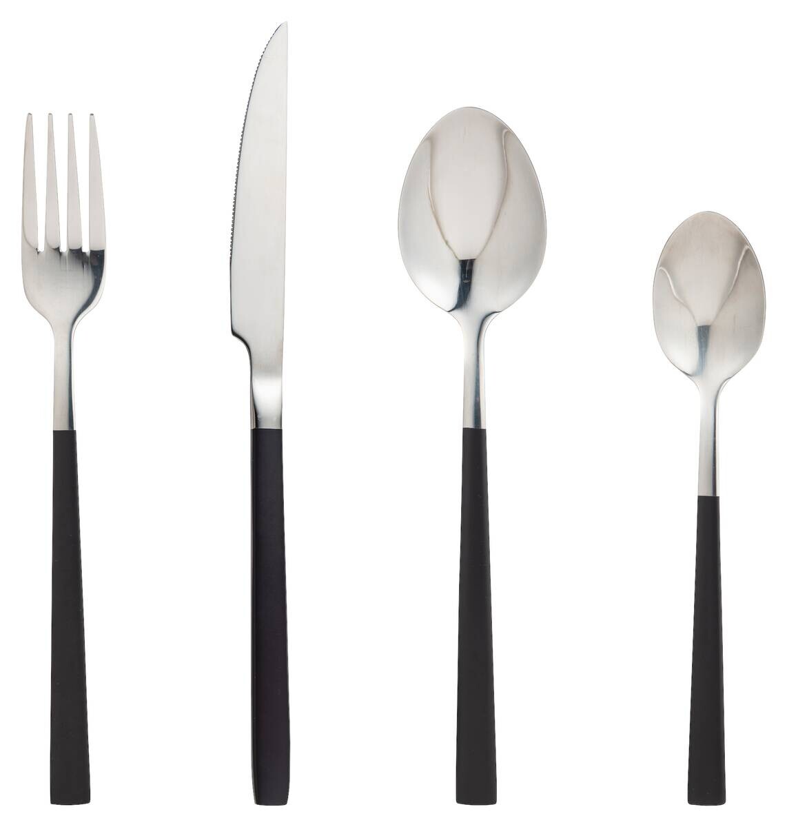 BERGNER Besteckset CHARCOAL silber Edelstahl 16 tlg.