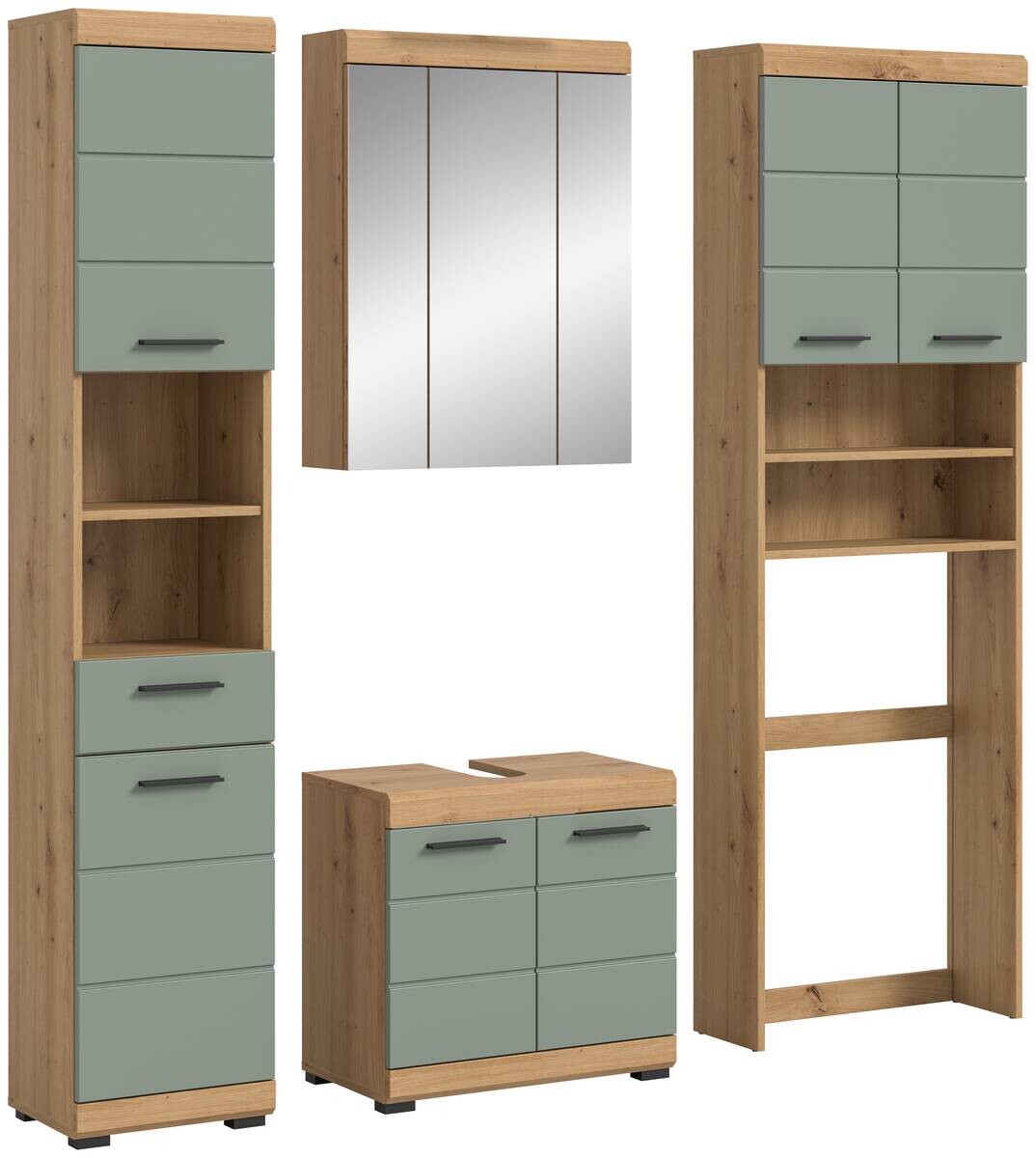 Badezimmer-Set Scout Eiche Artisan Nachbildung salbei Nachbildung B/H/T: ca. 190x191x34 cm