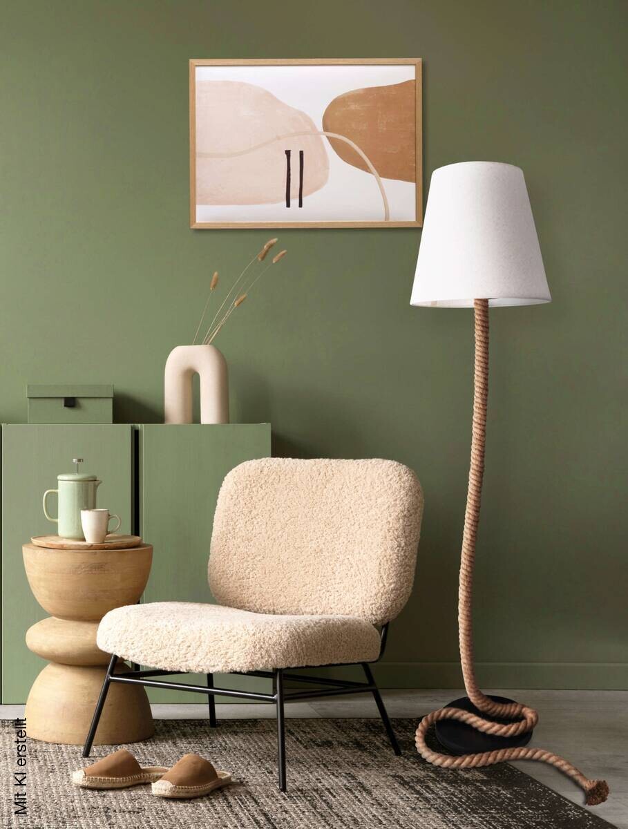 Näve Leuchten Stehlampe 2068227 natur Kunststoff Textil Metall B/H/T: ca. 40x165x40 cm 1 Brennstellen