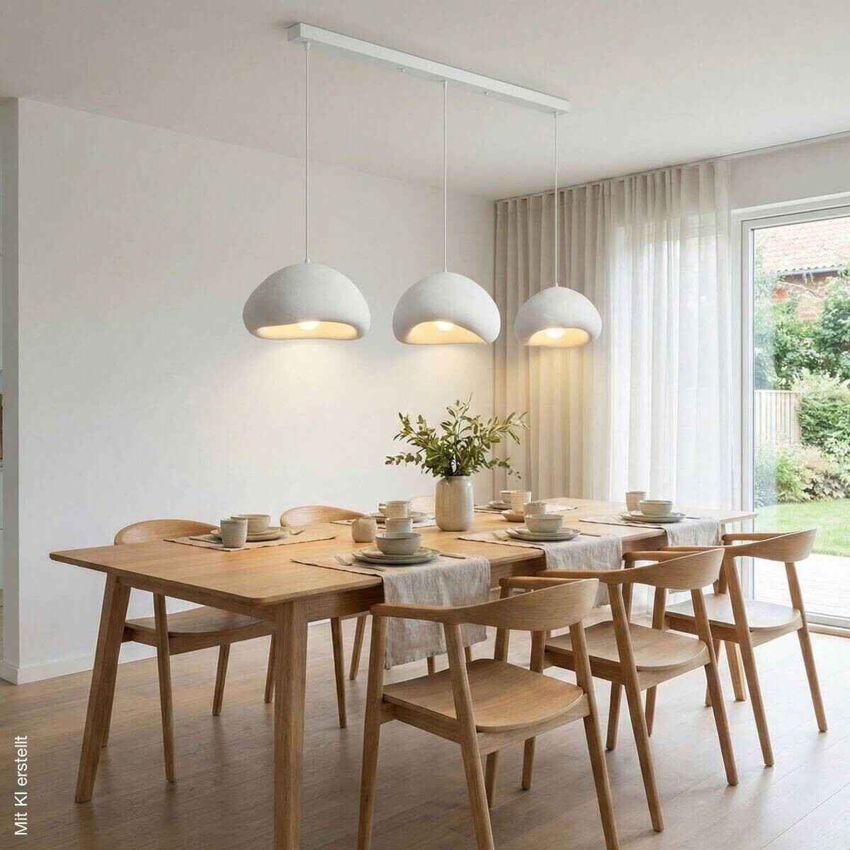 Opviq Pendelleuchte weiß B/H/T: ca. 143x116x50 cm E27 3 Brennstellen