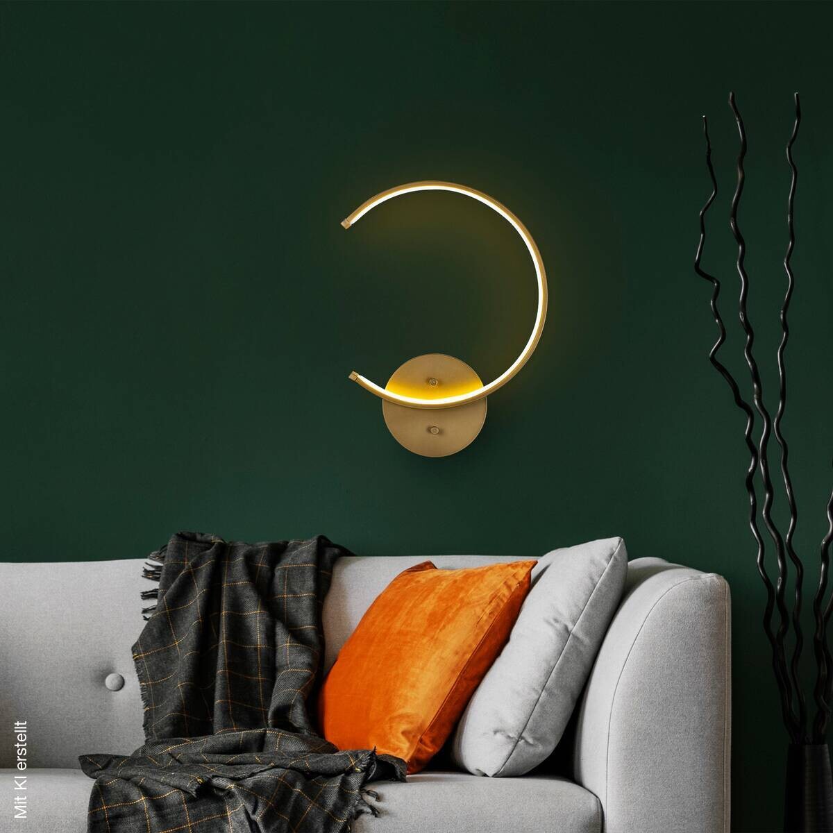 Opviq LED-Wandleuchte gold B/H/T: ca. 33x46x6 cm