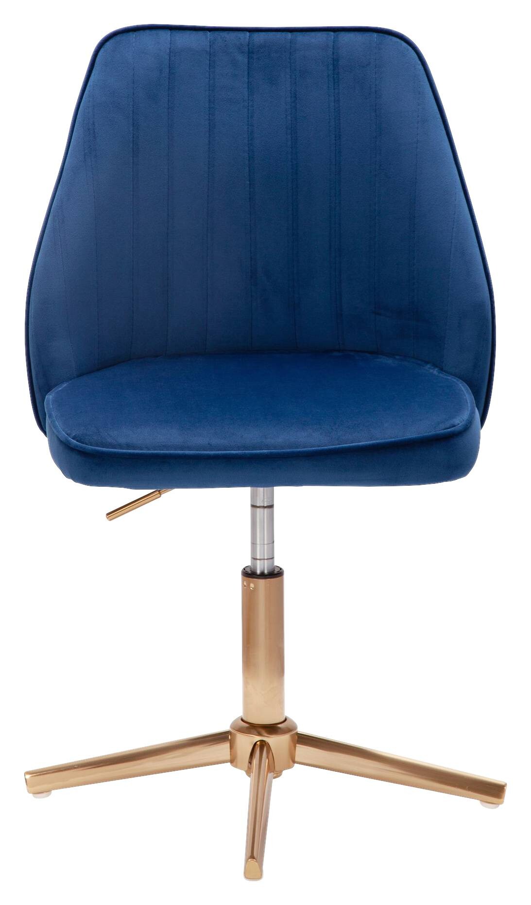 Drehstuhl blau Samt Eisen