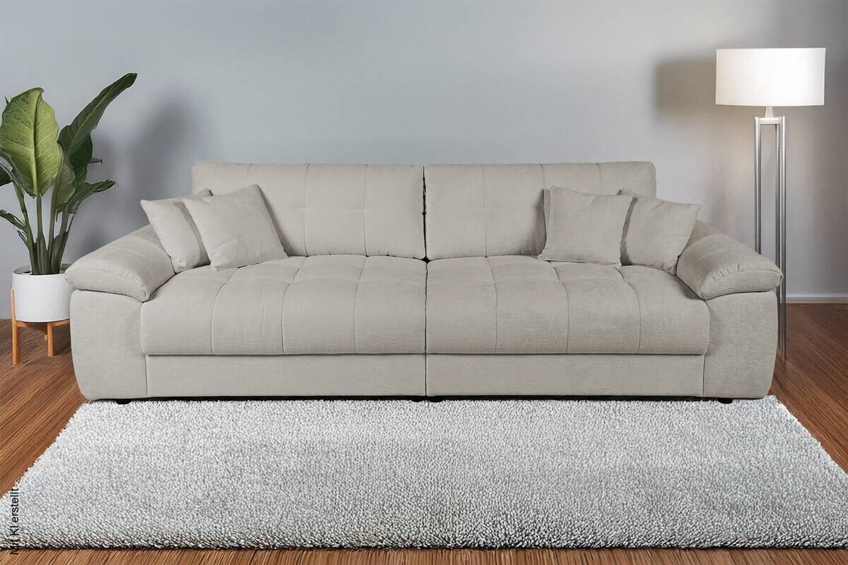Big Sofa Tema graubraun Microfaser B/H/T: ca. 144x70x183 cm