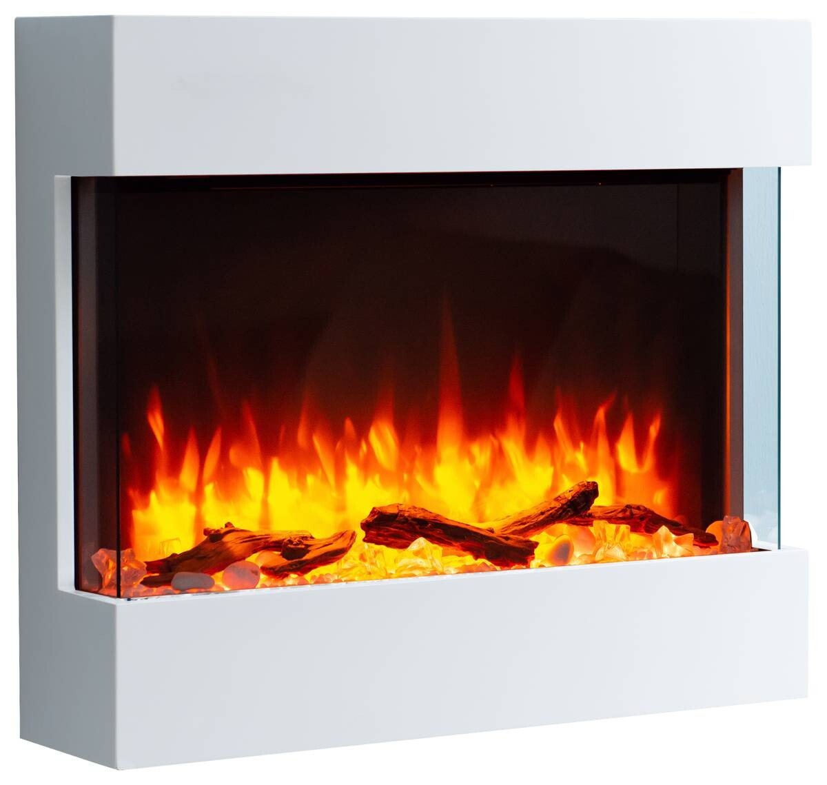 Balderia Wandkamin Elektrischer-Kamin Alva weiß MDF B/H/T: ca. 63,4x72,6x20 cm