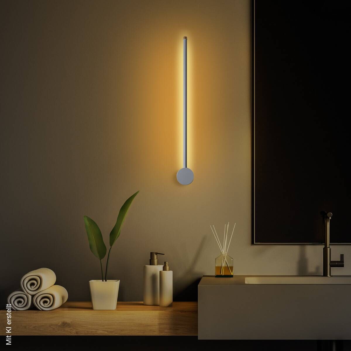 Opviq LED-Wandleuchte grau B/H/T: ca. 62x10x7 cm