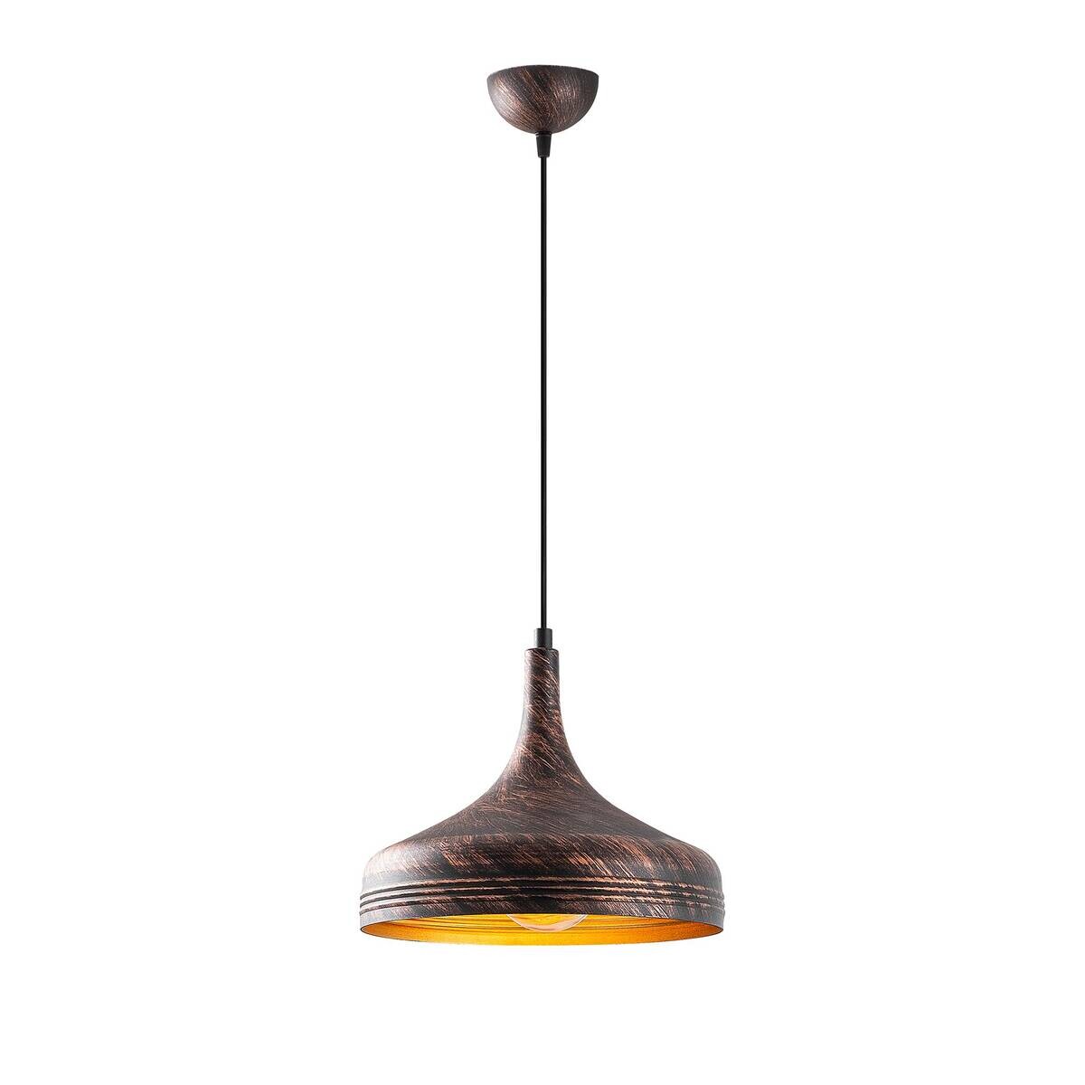 Opviq Pendelleuchte Kupfer B/H/T: ca. 30x123x30 cm E27 1 Brennstellen