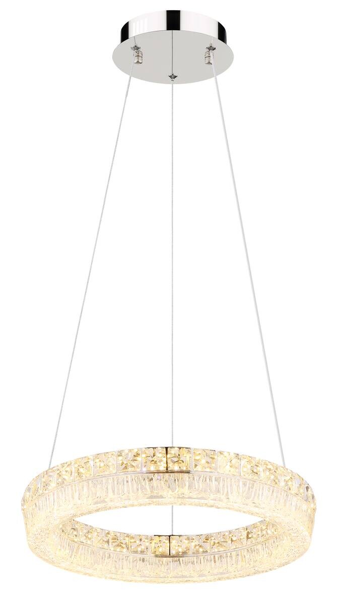 GLOBO Hängeleuchte klar Chrom Metall Acryl Glas H/D: ca. 120x40 cm 1.0 Brennstellen