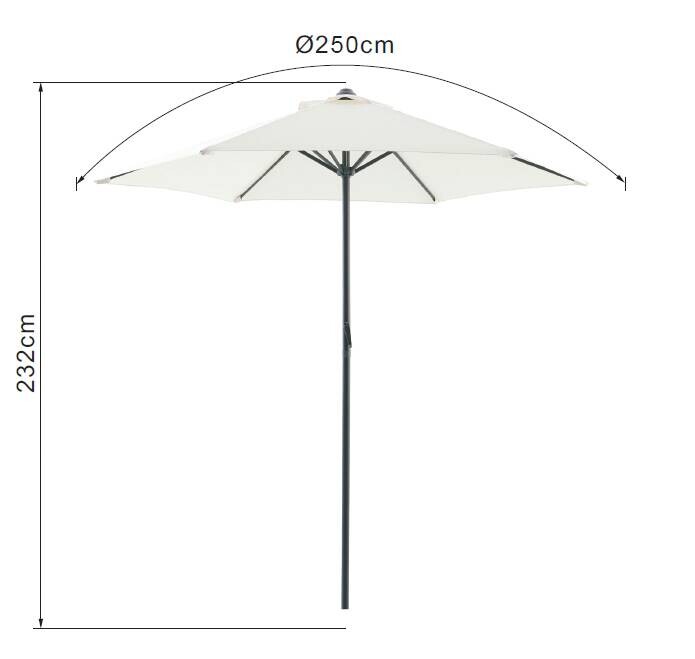 POCOline Sonnenschirm beige Polyester