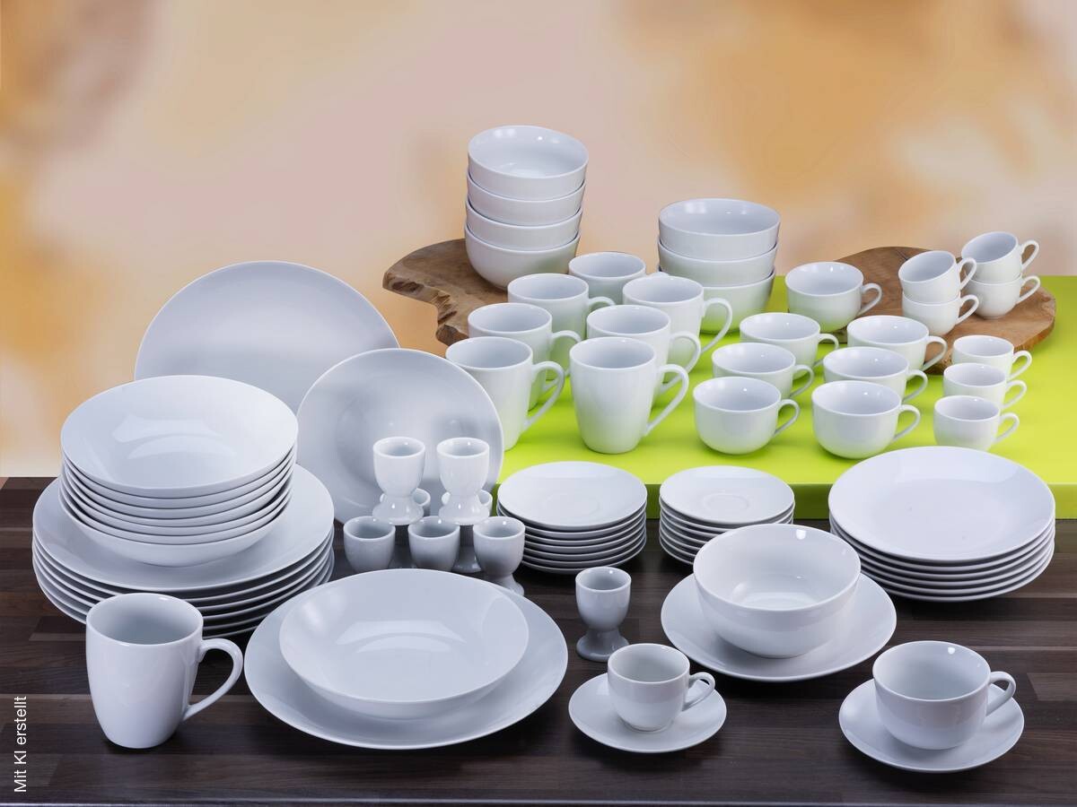 CreaTable Kombiservice Luna weiß Porzellan 80 tlg.