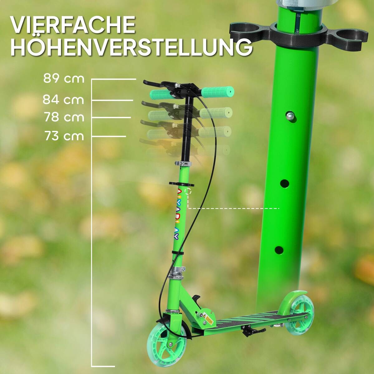 AIYAPLAY Kinderscooter grün B/H/L: ca. 36x89x73 cm