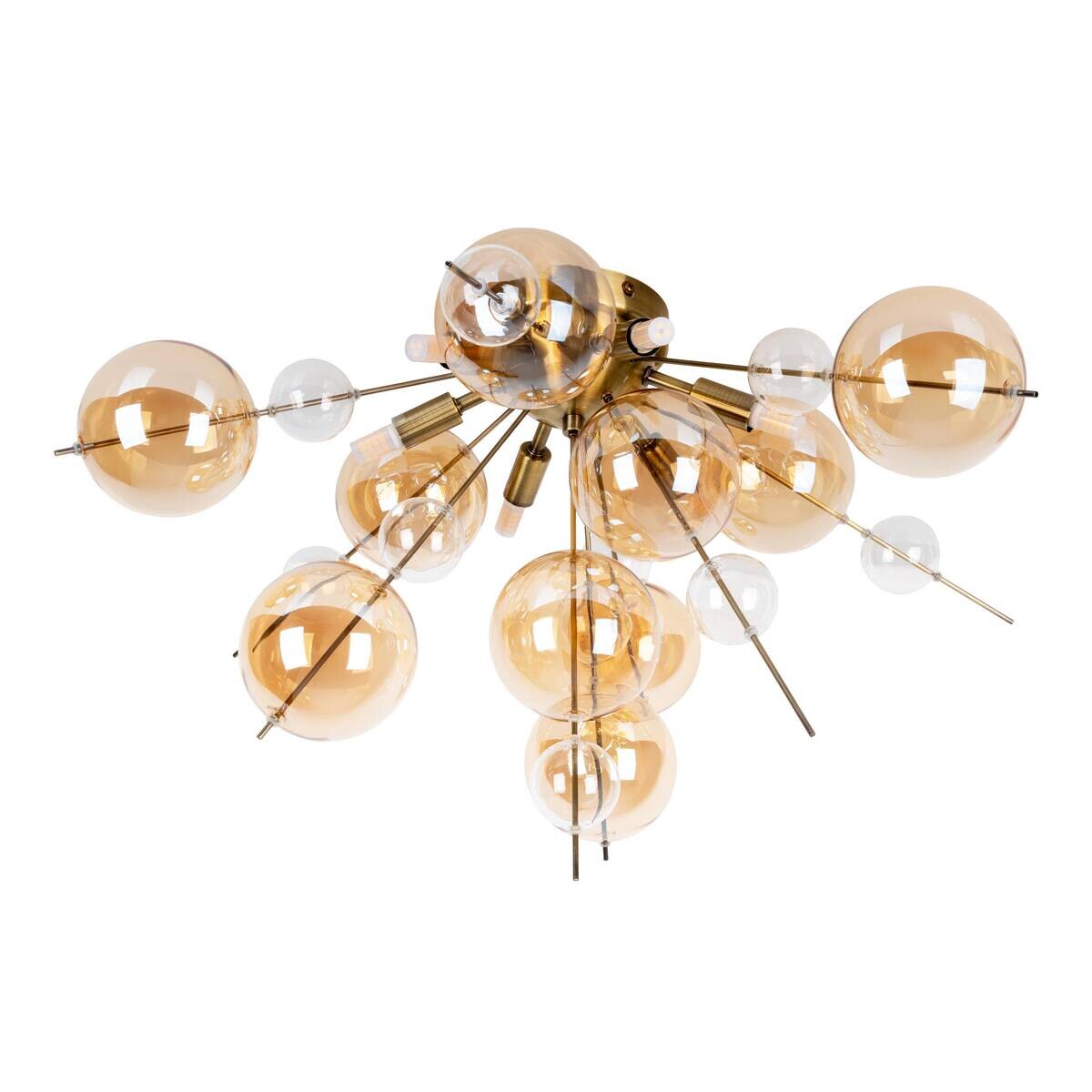Näve Leuchten Deckenleuchte amber Glas Metall B/H/T/D: ca. 57x38x57x57 cm G9 6 Brennstellen