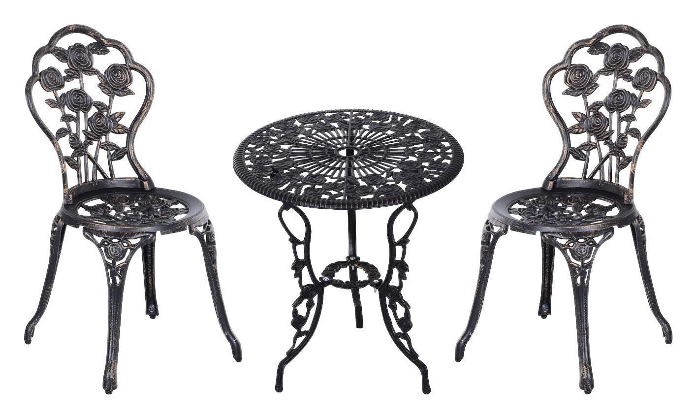 Outsunny Bistro-Set bronze Alu B/H/L: ca. 60x67x60 cm
