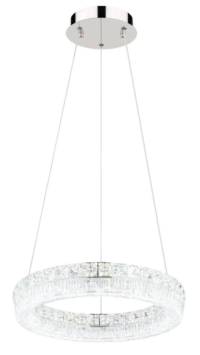 GLOBO Hängeleuchte klar Chrom Metall Acryl Glas H/D: ca. 120x40 cm 1.0 Brennstellen