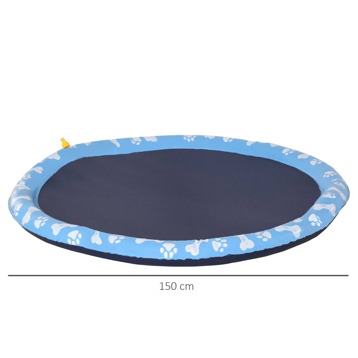 PawHut Hunde-Planschbecken blau Kunststoff B/H/L: ca. 150x1x150 cm