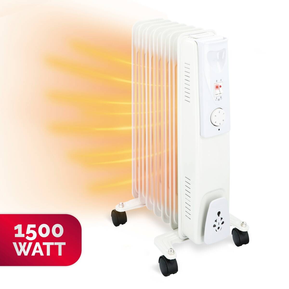 Ölradiator weiß Metall B/H/L: ca. 23,5x55x33 cm ca. 1500 W