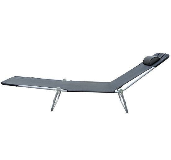 Outsunny Gartenliege schwarz Stahl B/H/L: ca. 56x24,5x182 cm