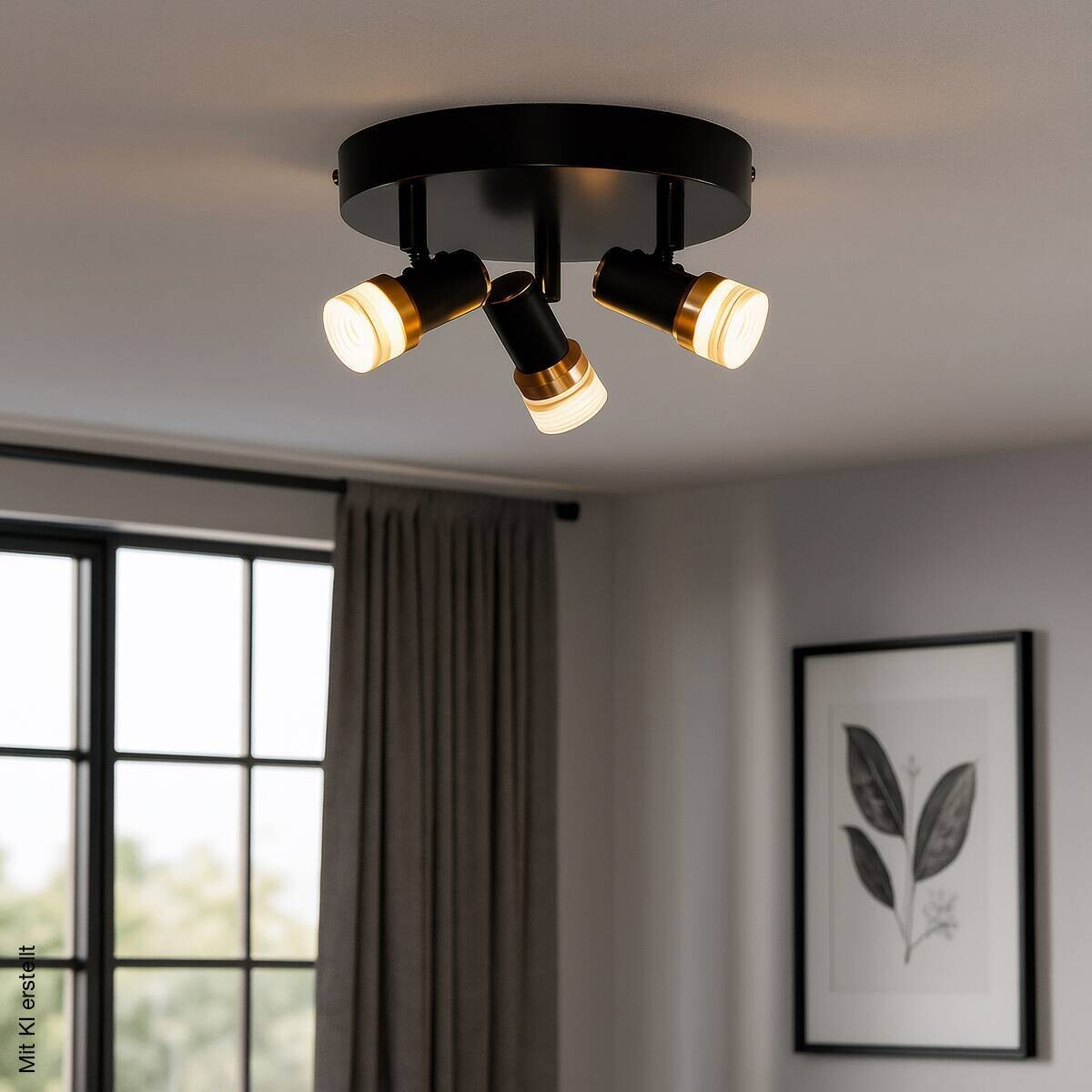 POCOline LED-Spotrondell 3-flg. Giulia schwarz Kupfer H/D: ca. 10,5x20 cm 3 Brennstellen